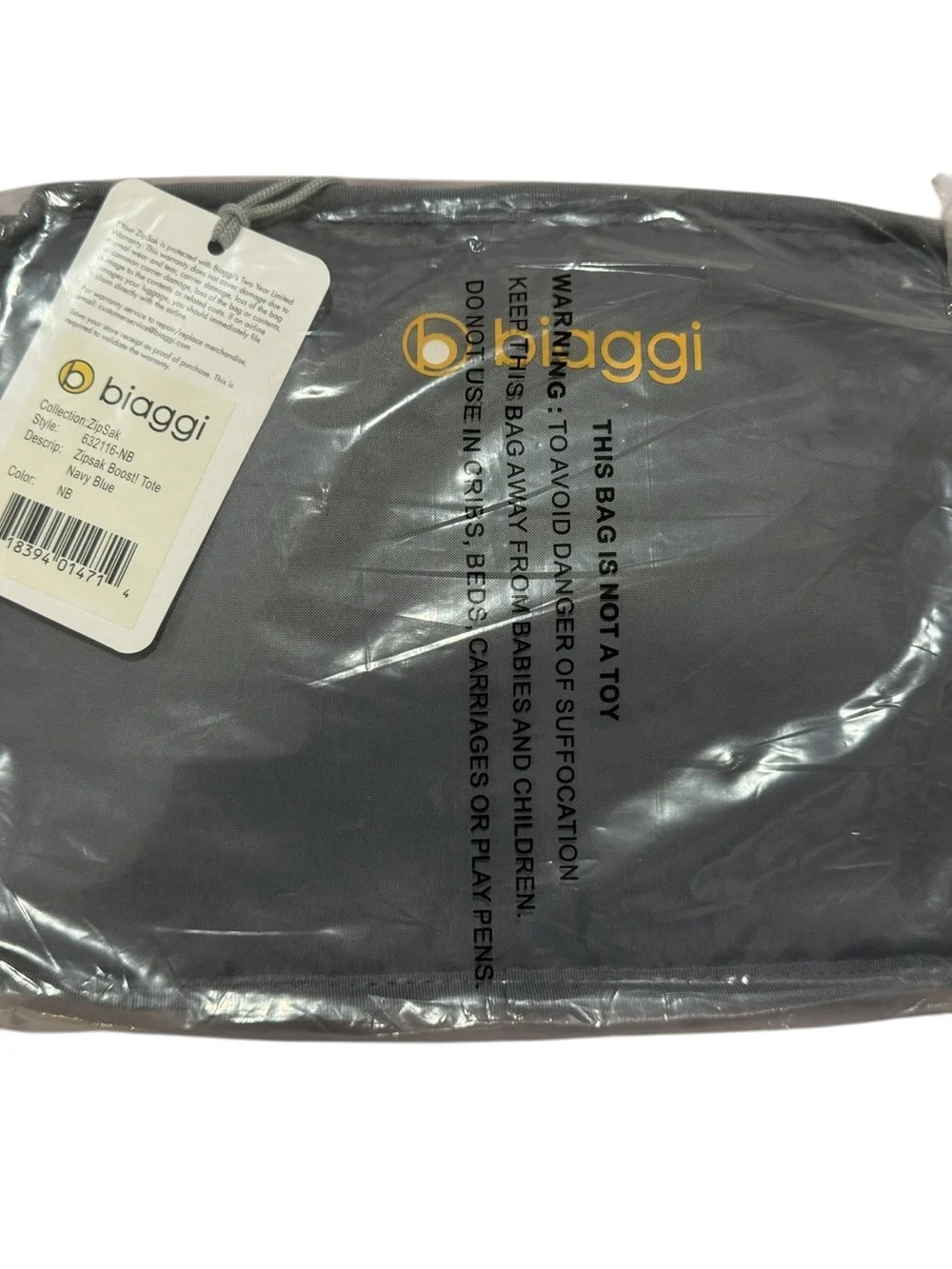Biaggi Zipsak Boost! Handbag Expands to Travel Tote - Navy Blue - Picture 6 of 6